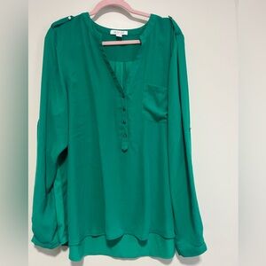 Kenneth Cole Reaction Teal Blouse